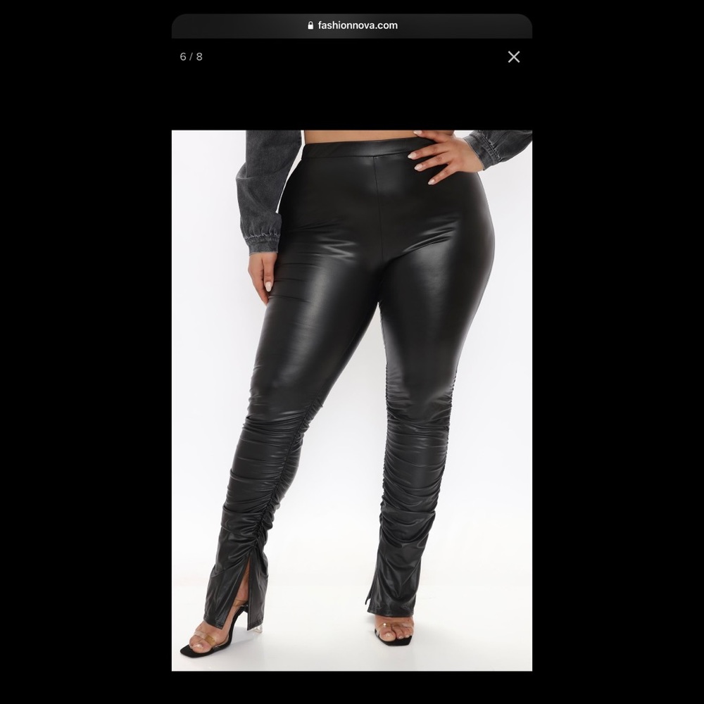 leather pants black